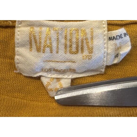 Nation LTD Mustard Yellow T-Shirt Tee Women’s Size Medium Short Sleeve Cotton - Picture 5 of 8